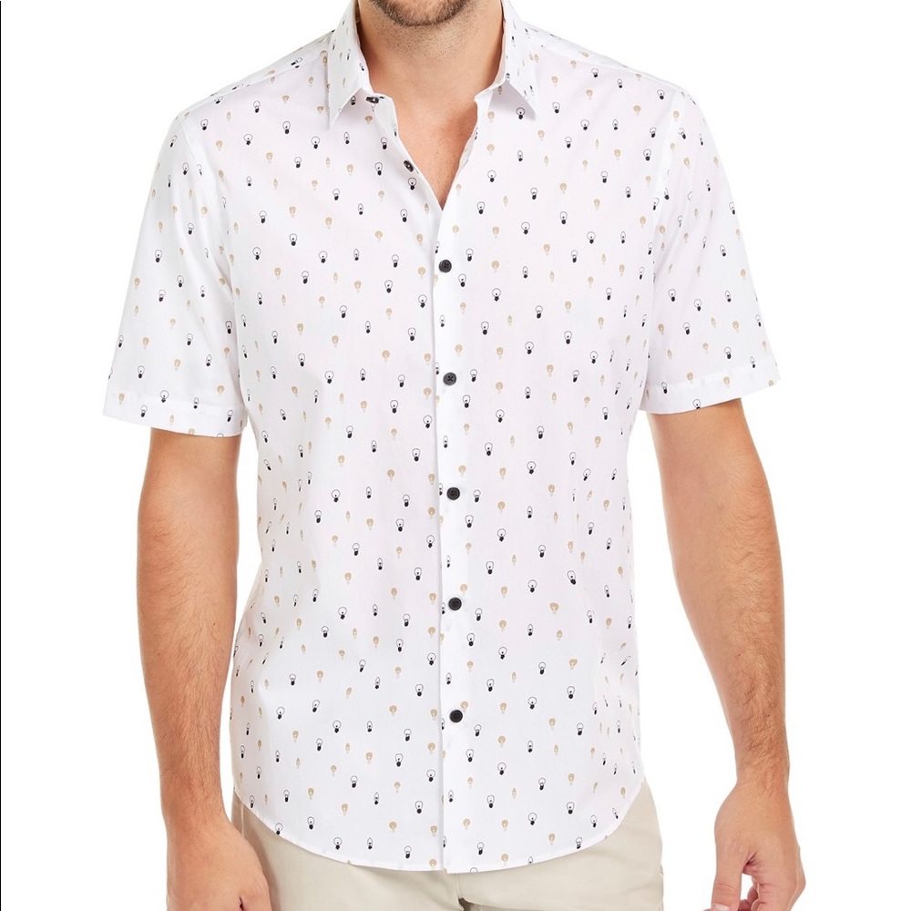 Alfani Men's L Classic-Fit Lightbulb-Print Shirt